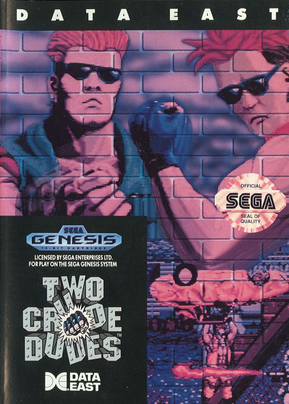 Two Crude Dudes box art for Sega Genesis
